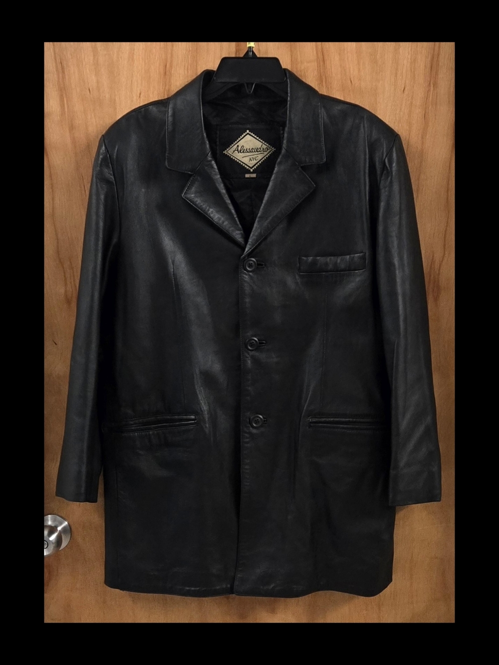 MEN'S BLACK LEATHER JACKET ALESSANDRO
